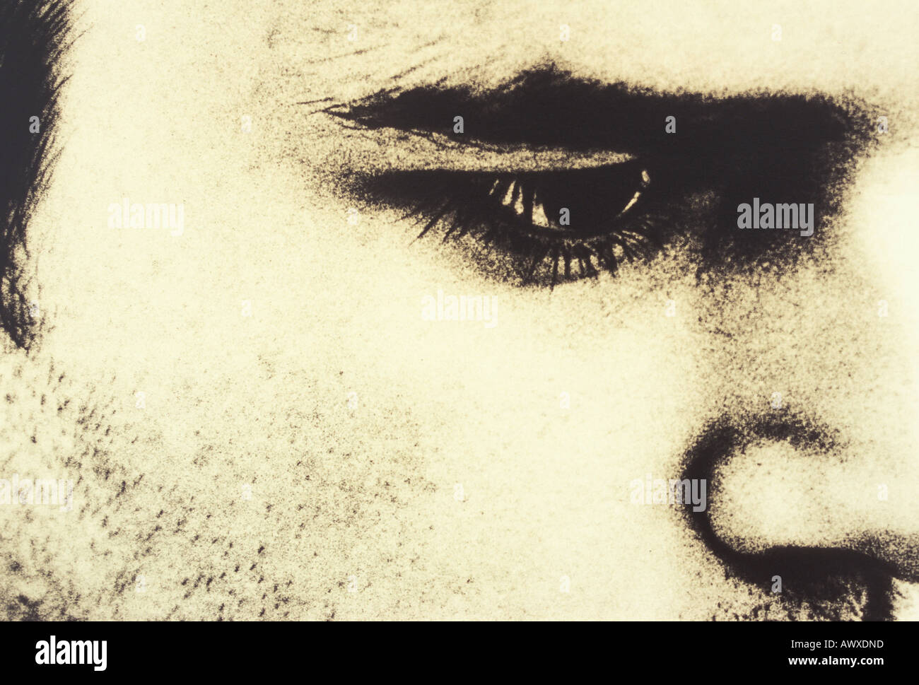 Close up of young man's face Stock Photo