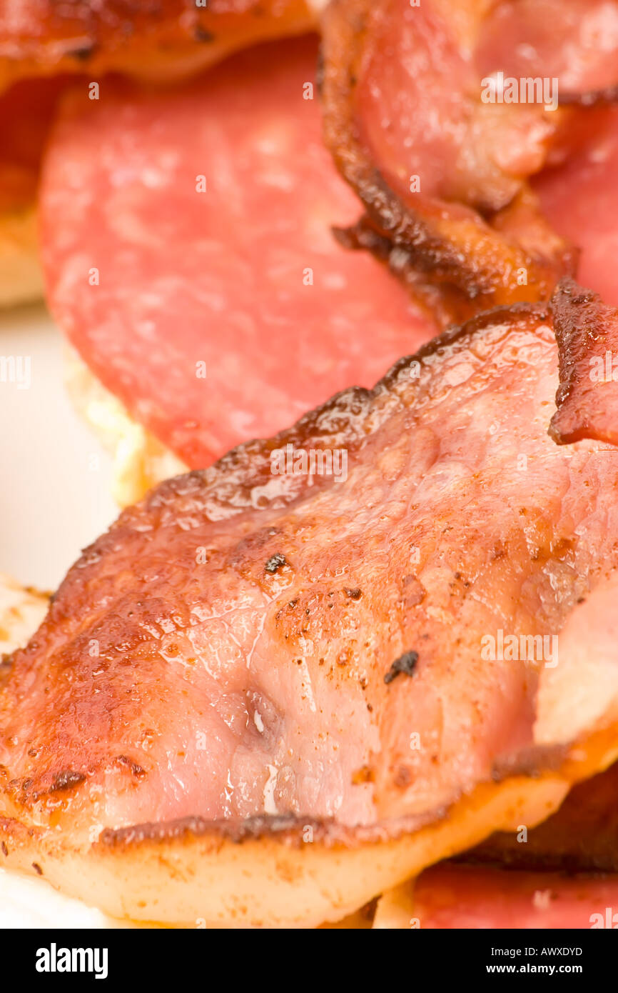 Cooked bacon Stock Photo