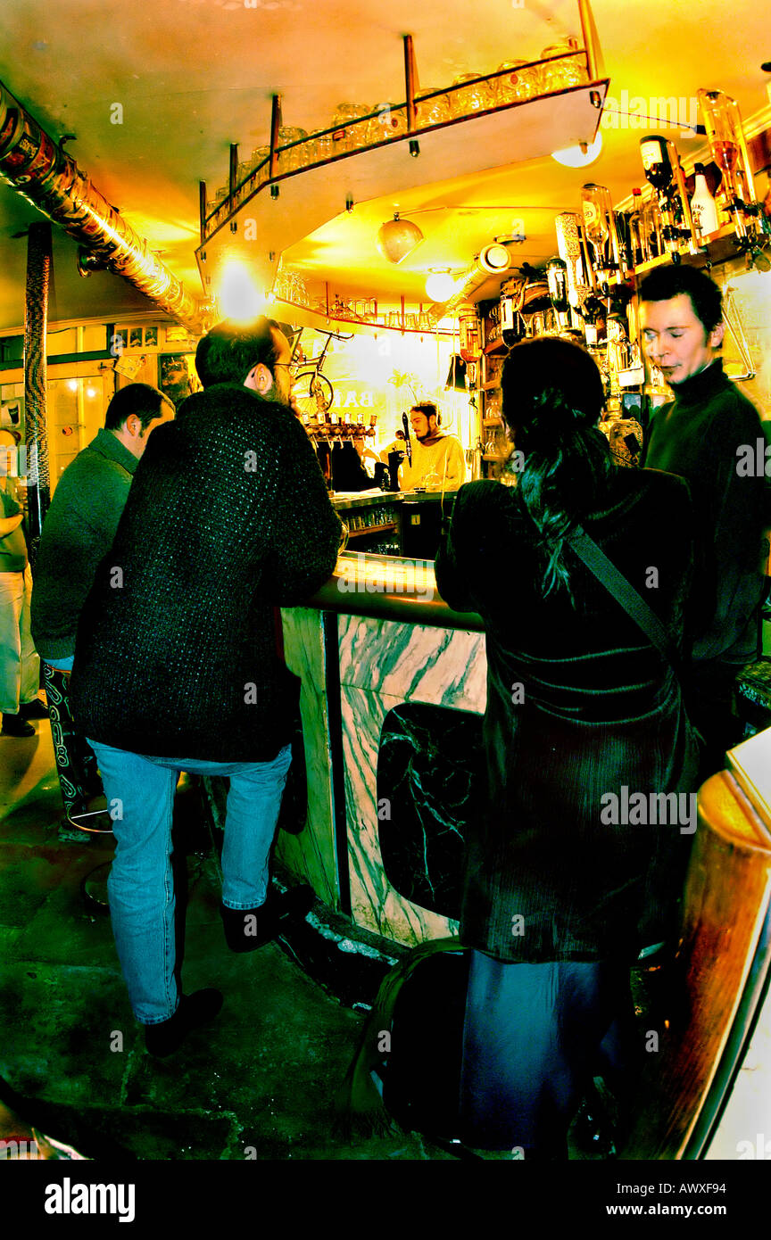 PARIS, France, Young Adults Sharing Drinks in Students Bar "Le Pantalon  Bar" man Pub Talking inside bar france, cocktails Paris Stock Photo - Alamy