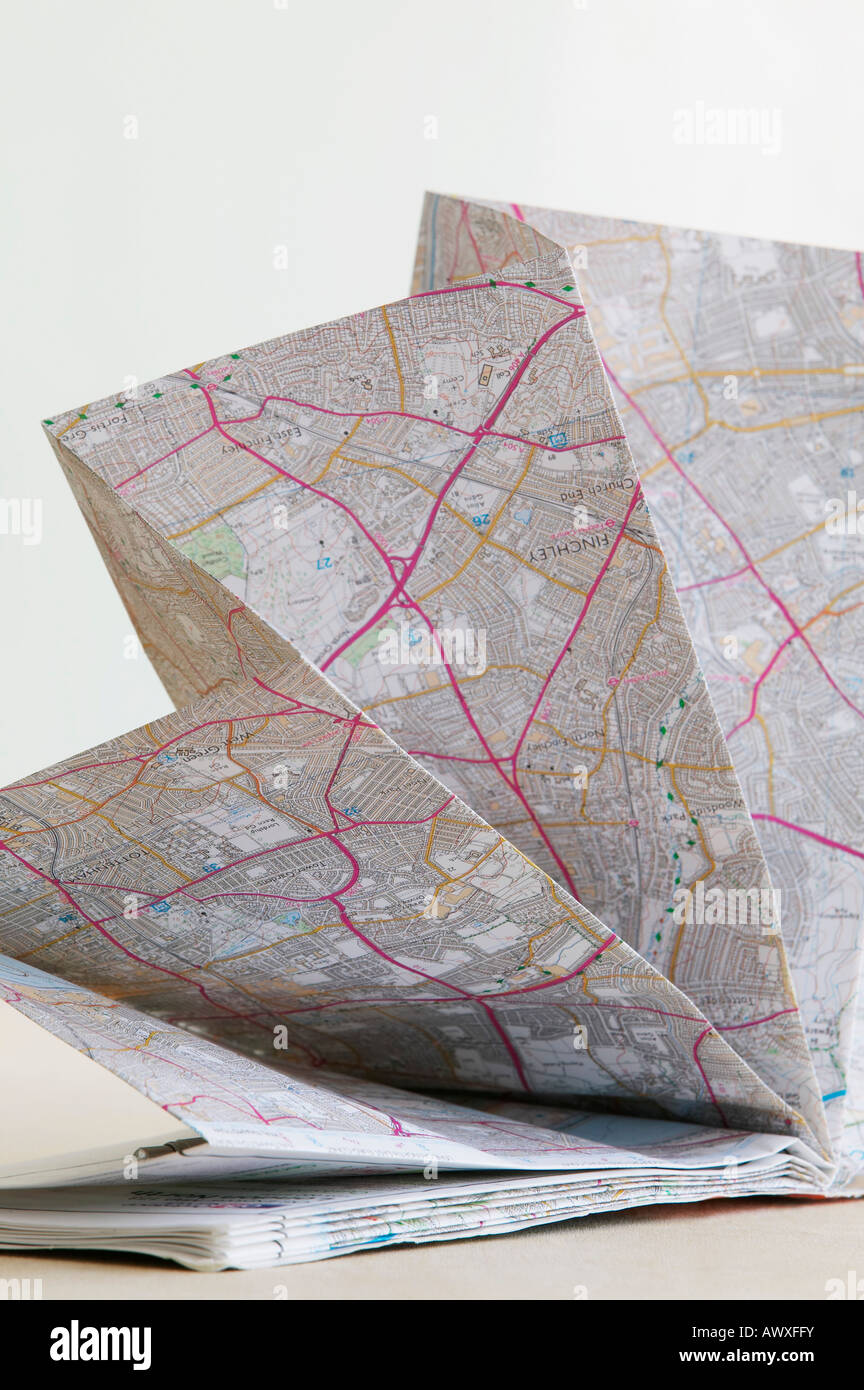 Folded map hi-res stock photography and images - Alamy