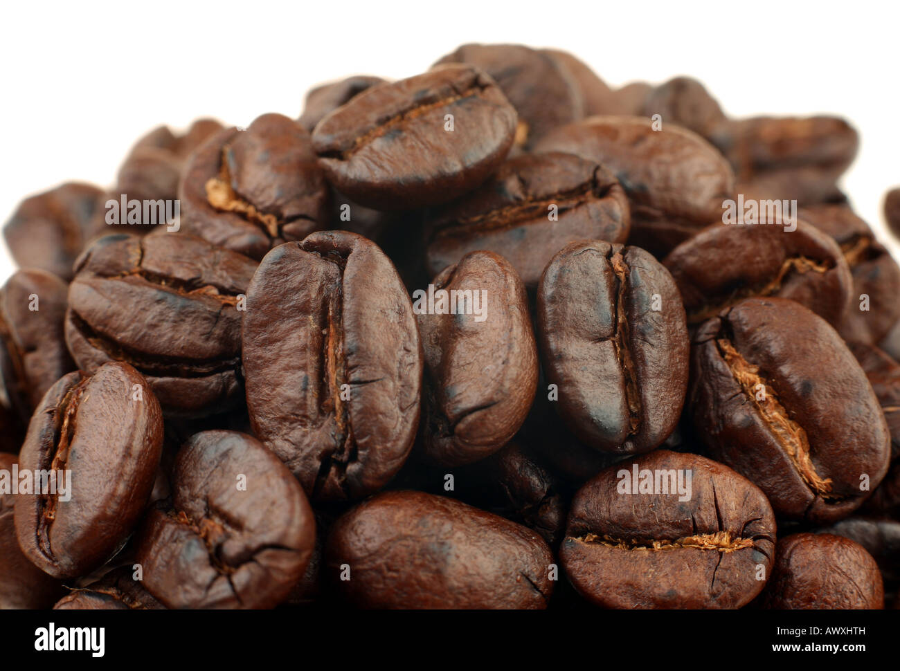 Coffee roasted brown bean closeup background Stock Photo - Alamy