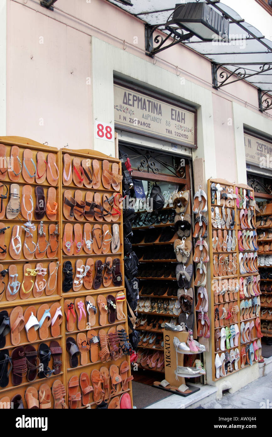 Greece Attica Athens a shoe shop in plaka Stock Photo - Alamy