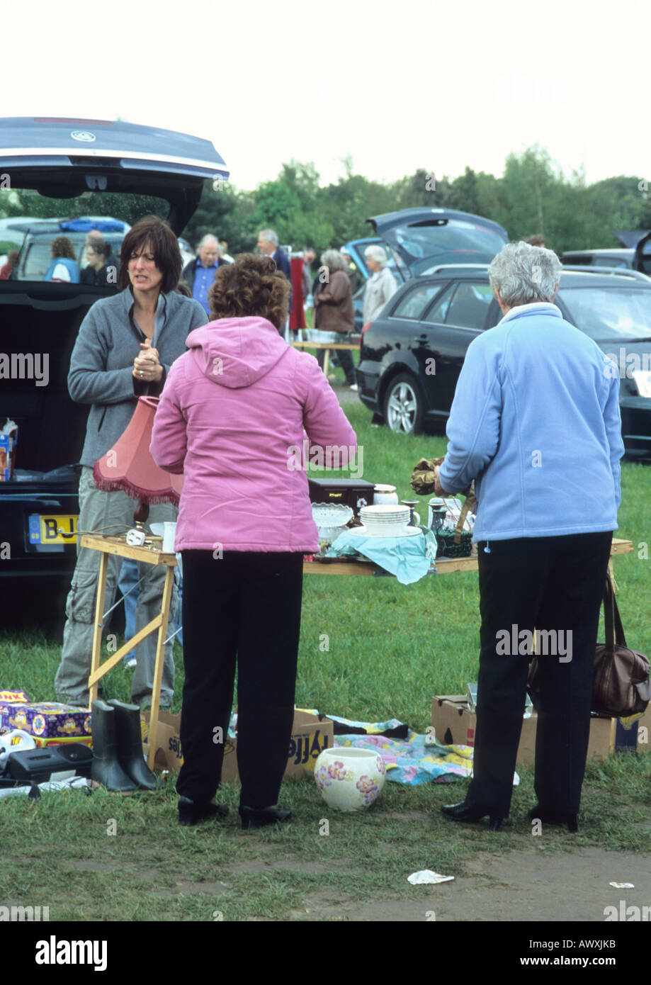 Car Boot Sale in the Uk Stock Photo Alamy