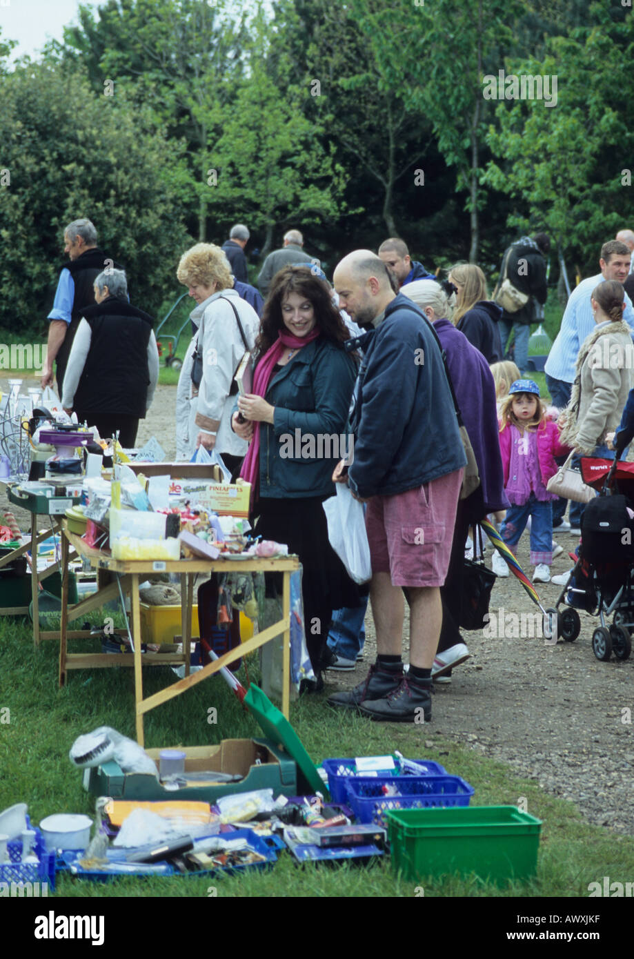 Car Boot Sale in the Uk Stock Photo Alamy