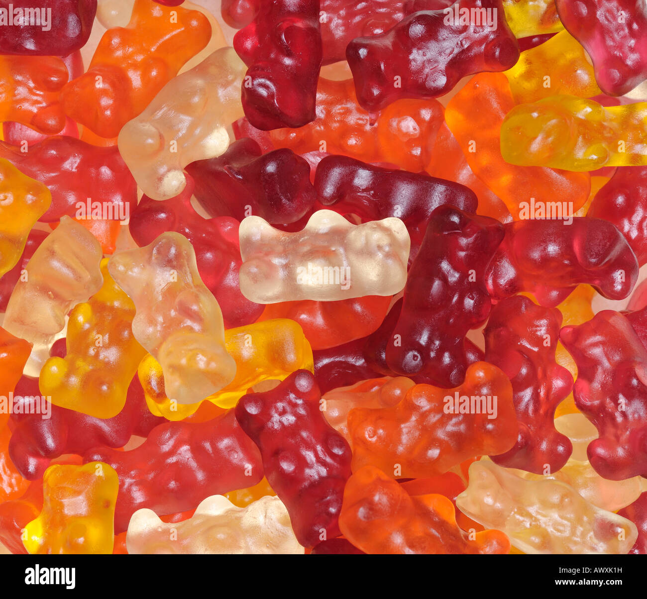 Jelly Bears Candy Full Frame Close Up Stock Photo