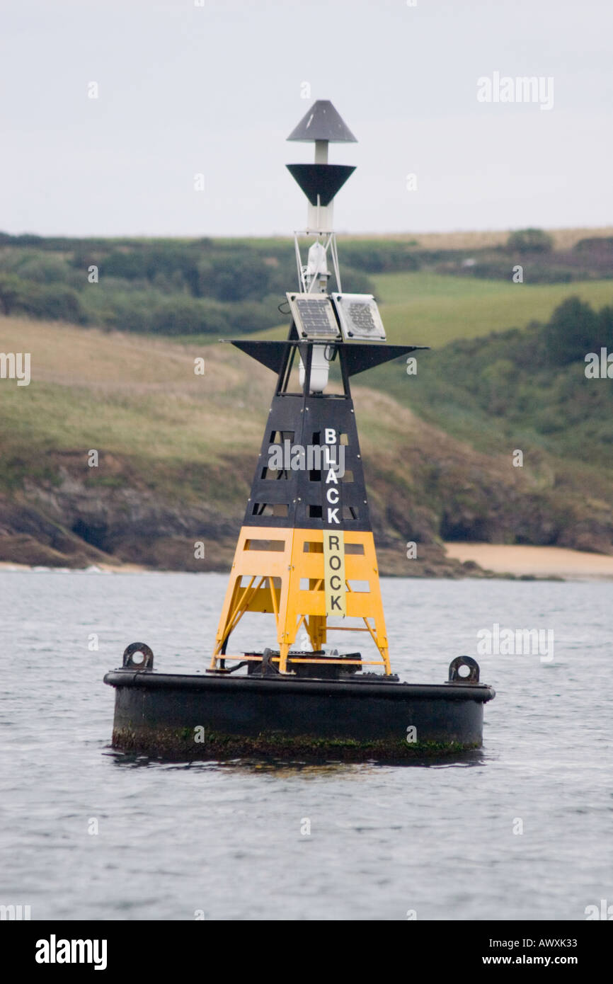 Navigation buoy, at the entrance to Falmouth Harbour, Cornwall, England Stock Photo