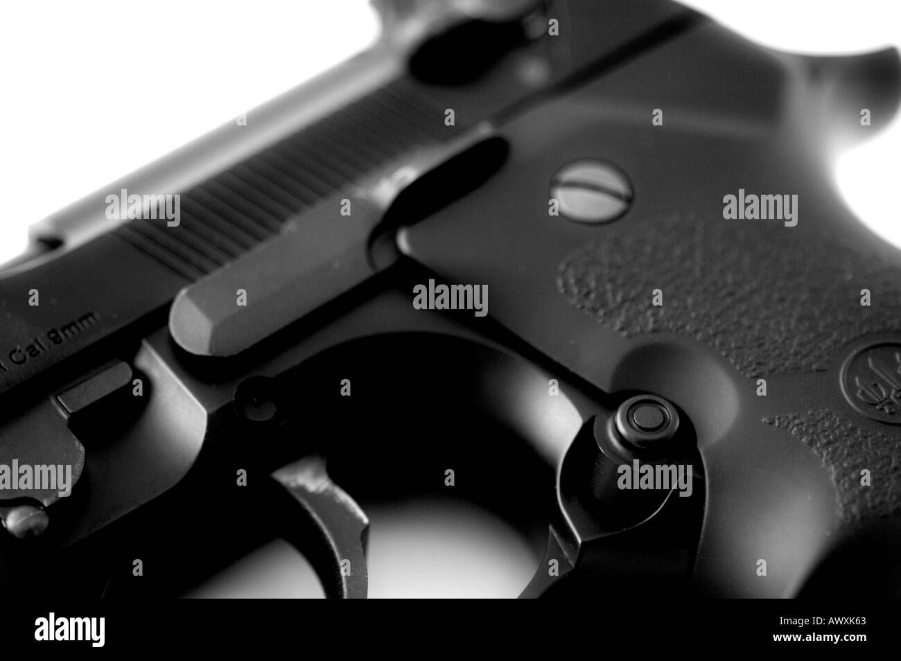 Semi automatic black handgun or pistol Stock Photo Alamy