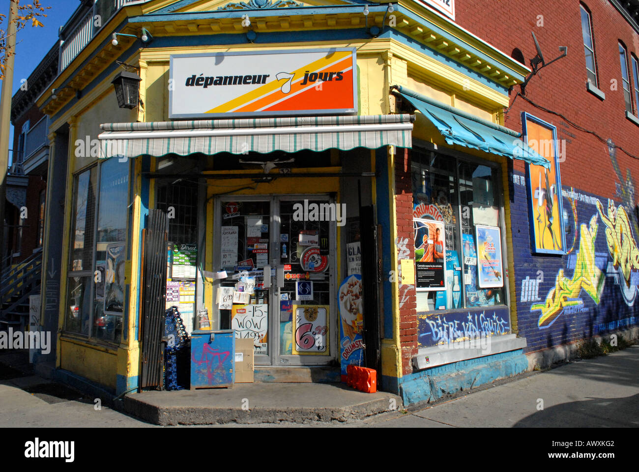 Convenience store Cuthbert street Mont Royal area Montreal Canada Stock