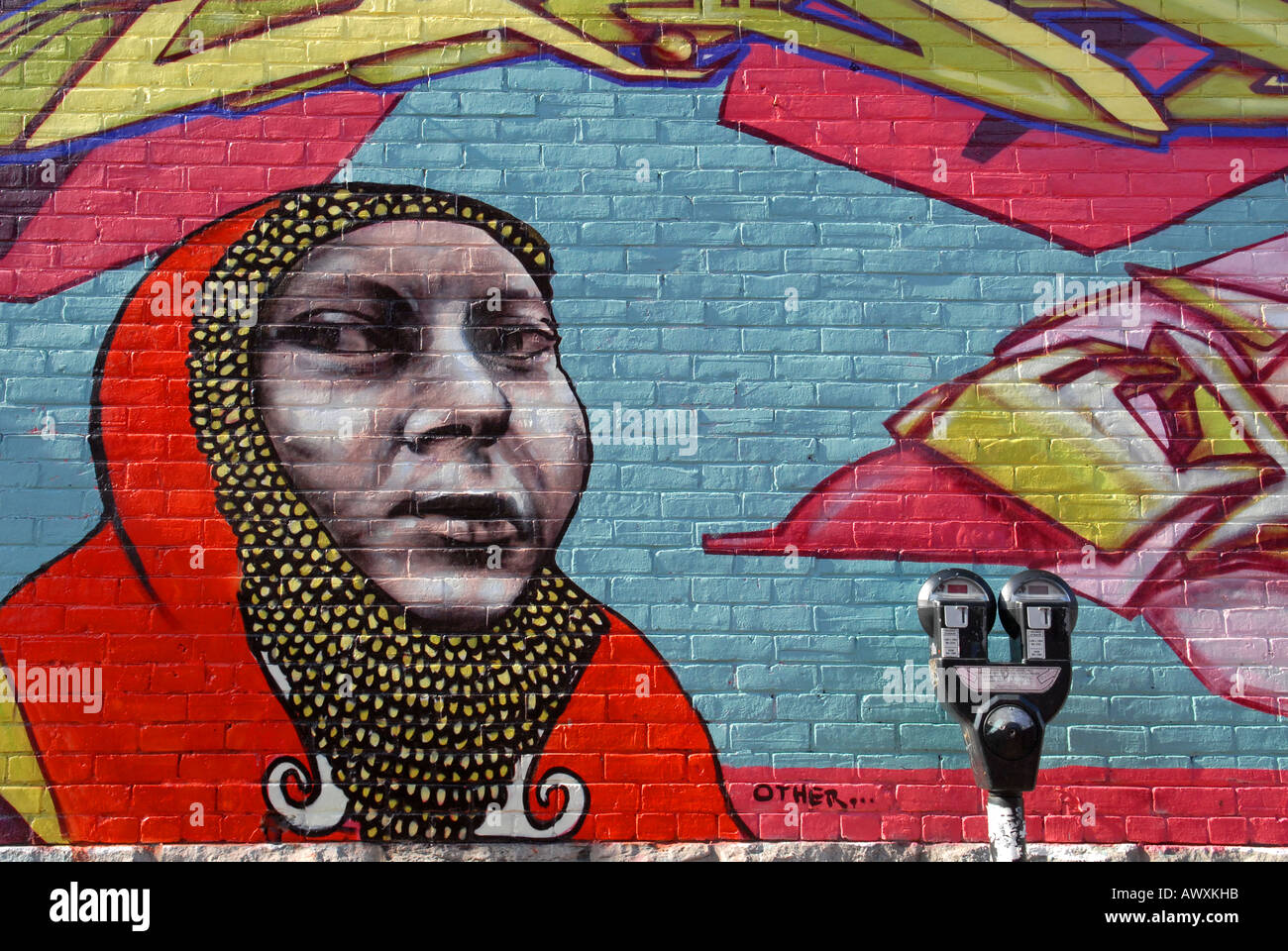 Wall painting showing the multicultural Montreal Plateau Mont Royal