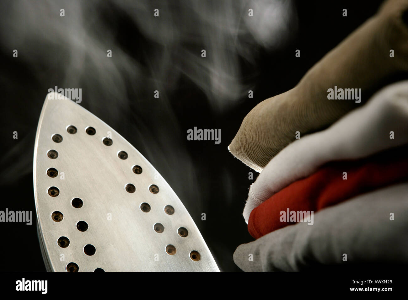 Steam Iron and Laundry Stock Photo Alamy