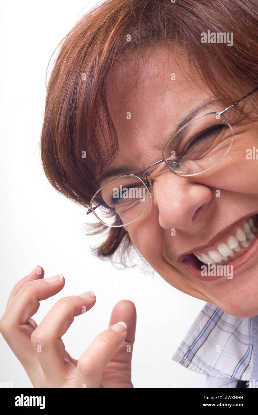ARRRGGG! Very angry woman Stock Photo
