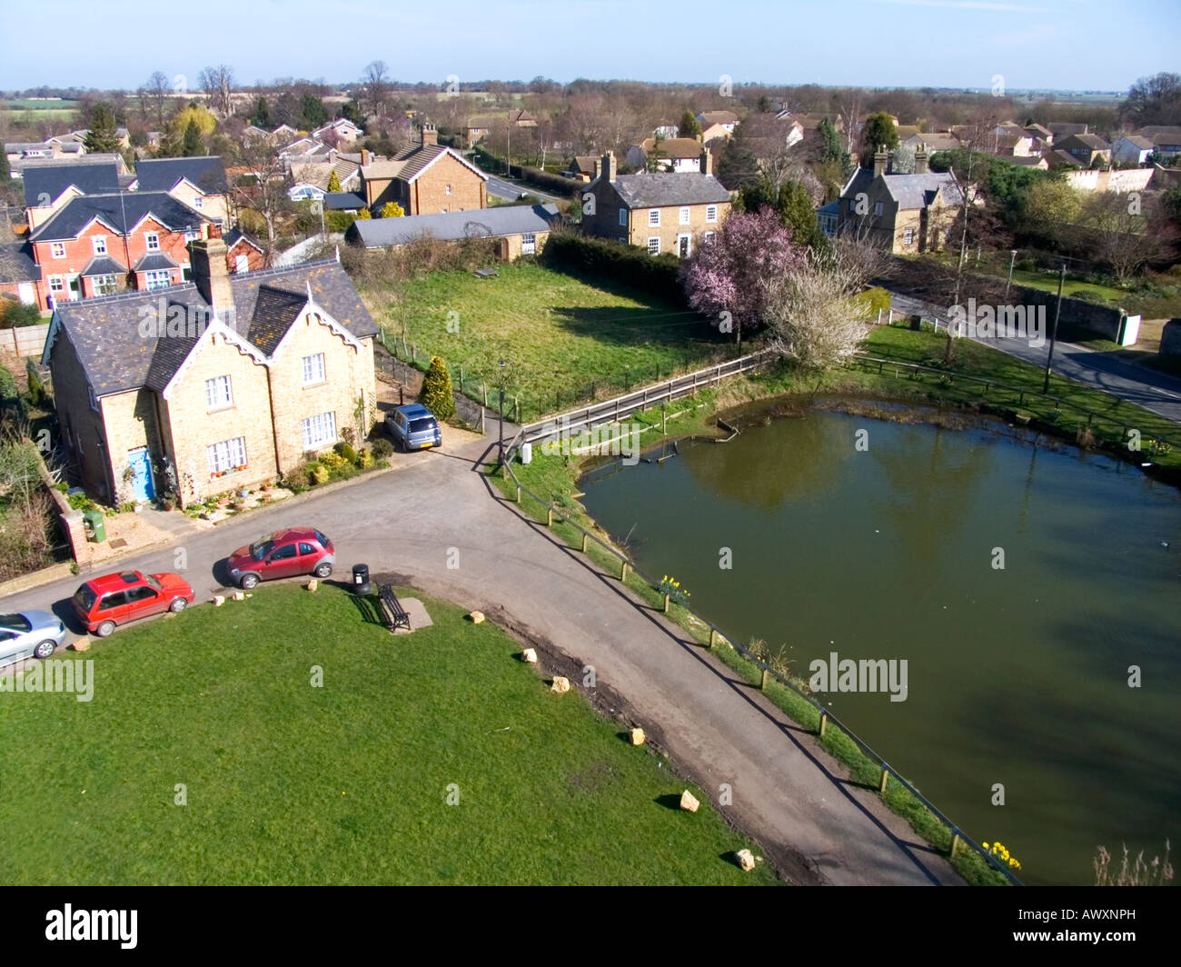 village pond in ramsey cambs england Stock Photo Alamy