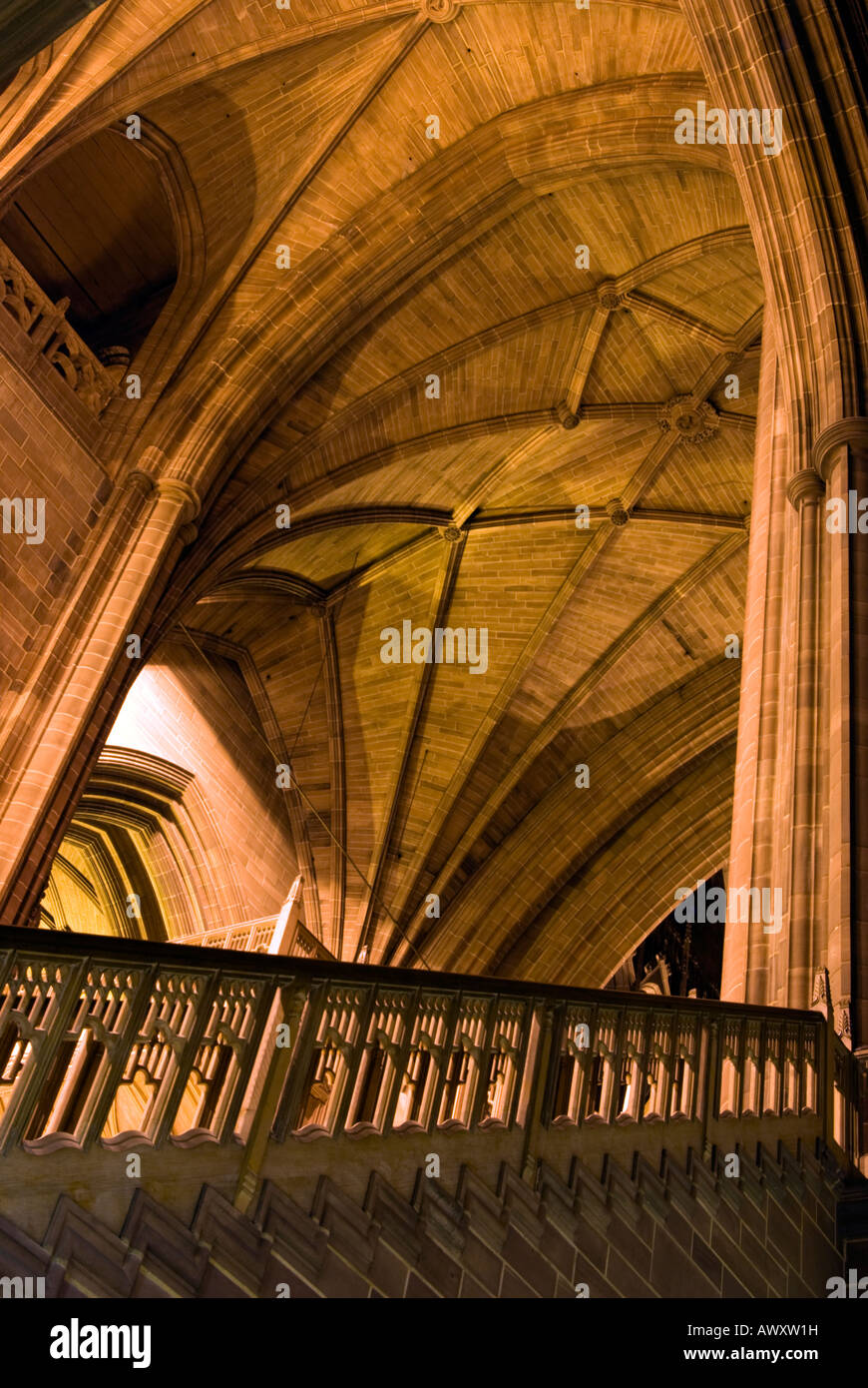 Horizontal Landscape photograph of inside the Anglican Cathedral in Liverpool Stock Photo
