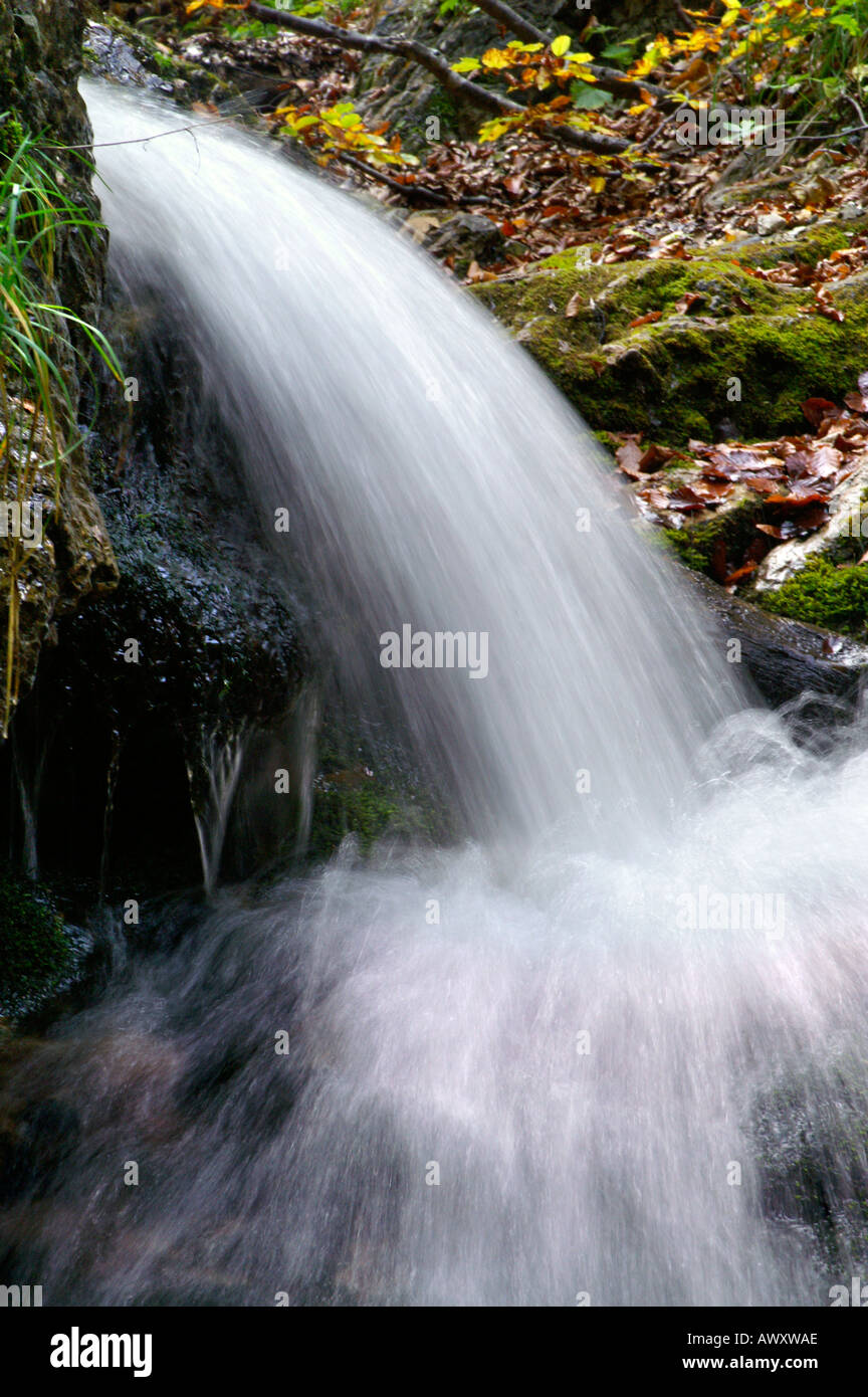Waterfalls of autumnal Horne Diery Gorge, Mala Fatra mountain range, Slovakia Stock Photo