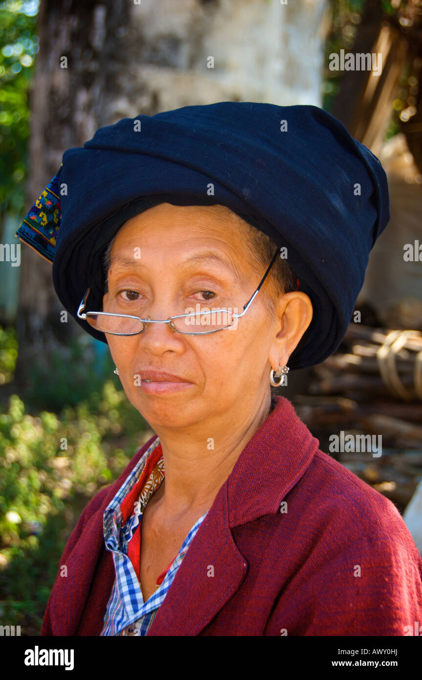 Iu Mien also called Yao hill tribe woman in northern Thailand Stock Photo