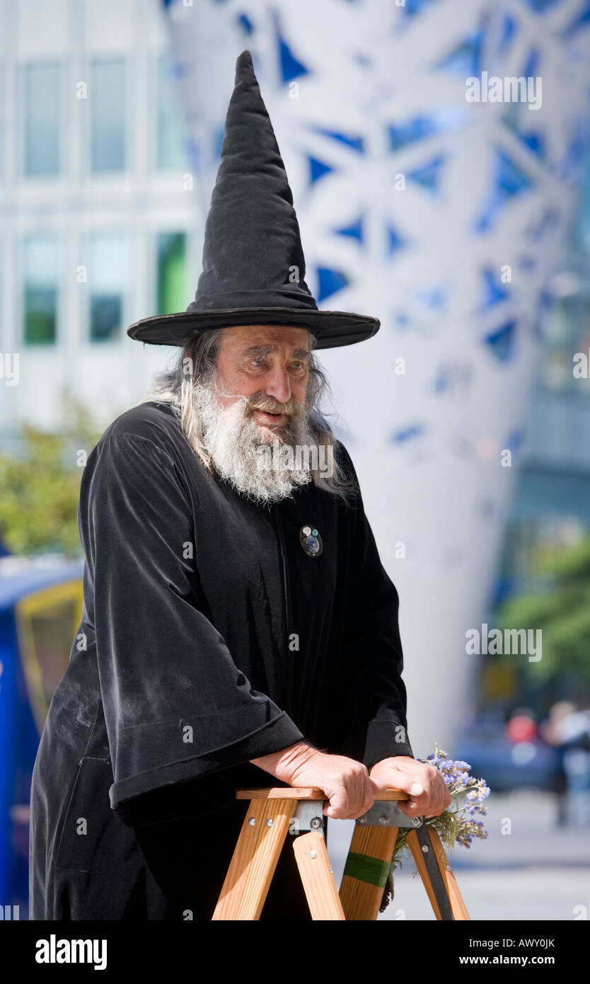 The Wizard of Christchurch has been an icon of the city for more than 30 years, captured here front of the chalice. Stock Photo