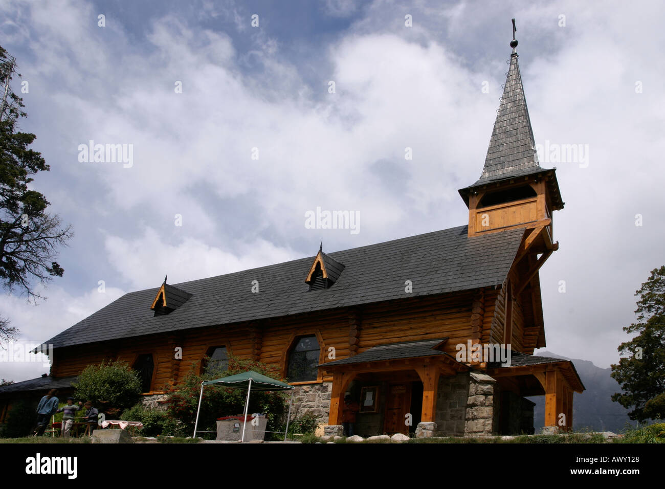 A wooden church near Bariloche, Argentina Stock Photo