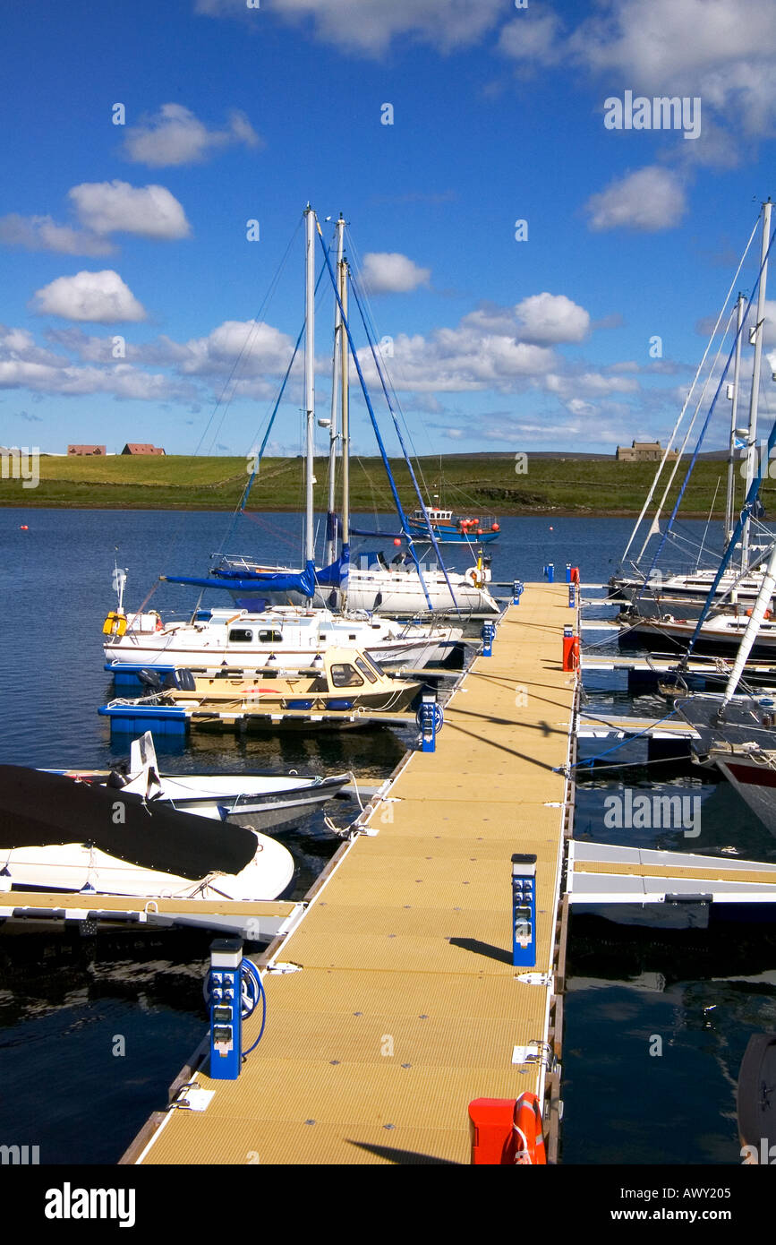 dh Jetty pontoon berth STROMNESS MARINA ORKNEY SCOTLAND Yacht pleasure boats and leisure yachts berthed anchorage uk Stock Photo