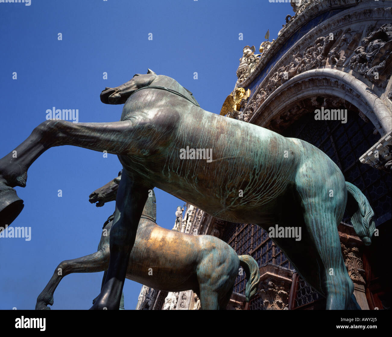 San Marco horses on the exterior of the Basilica di San Marco facing ...