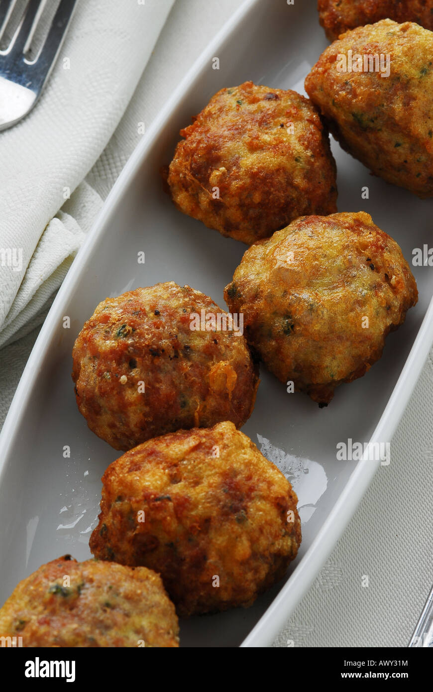 Meatballs with parsley - Appetizer - Italian Kitchen - Veneto Stock Photo