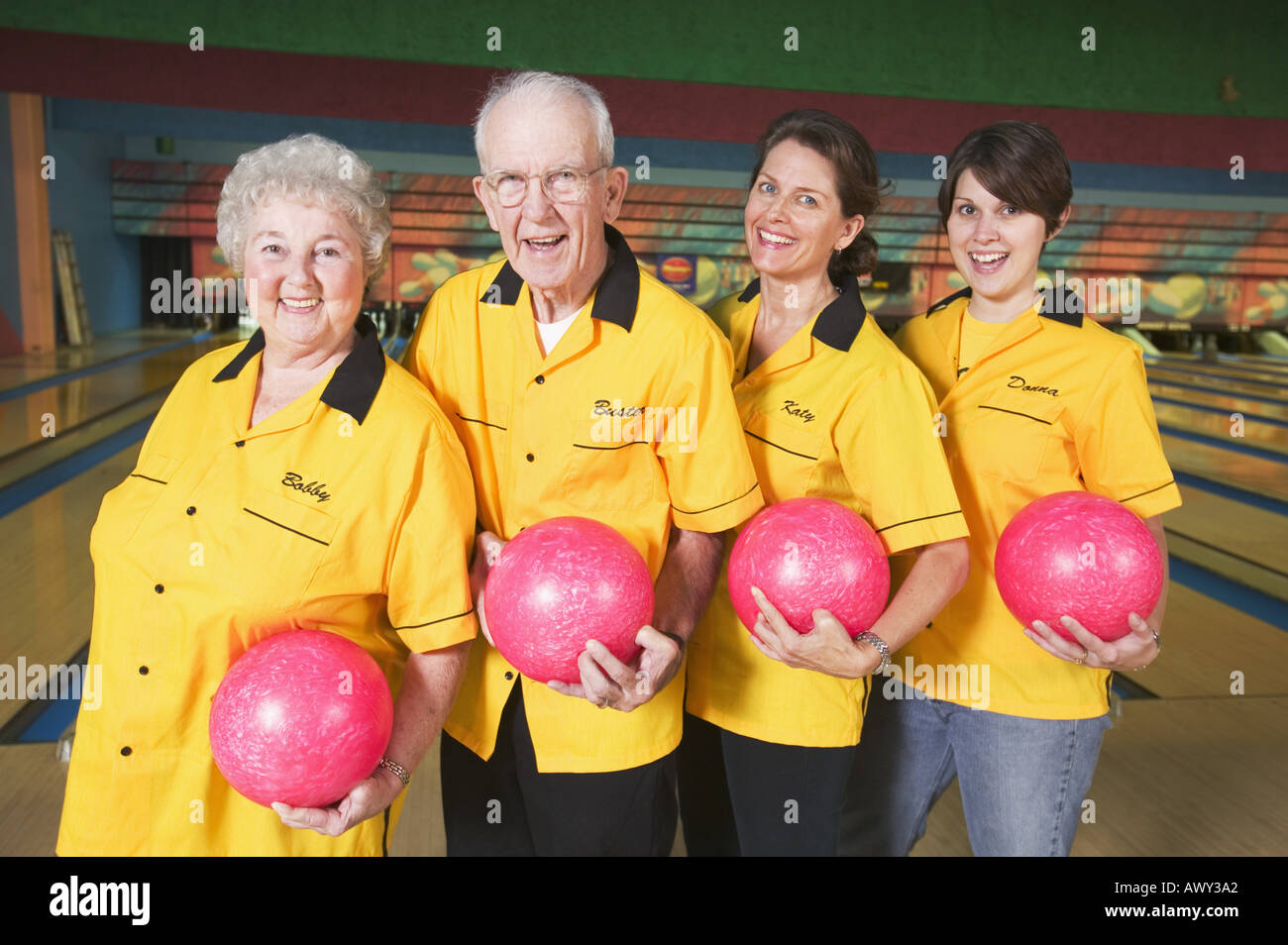 Members of a bowling team Stock Photo 3109793 Alamy