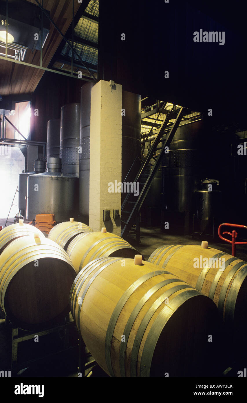 Wine barrels in winery, Yarra Valley, Victoria,Austalia Stock Photo Alamy