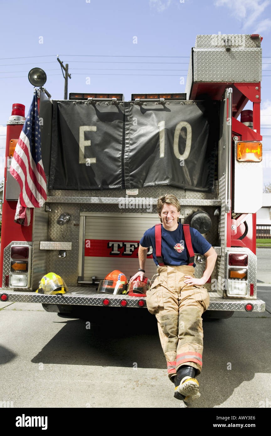 sit on fire truck