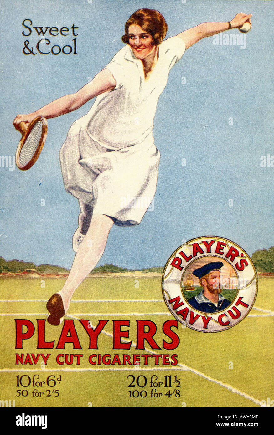 1920s advertisement for Player's Navy Cut Cigarettes FOR EDITORIAL USE ONLY Stock Photo