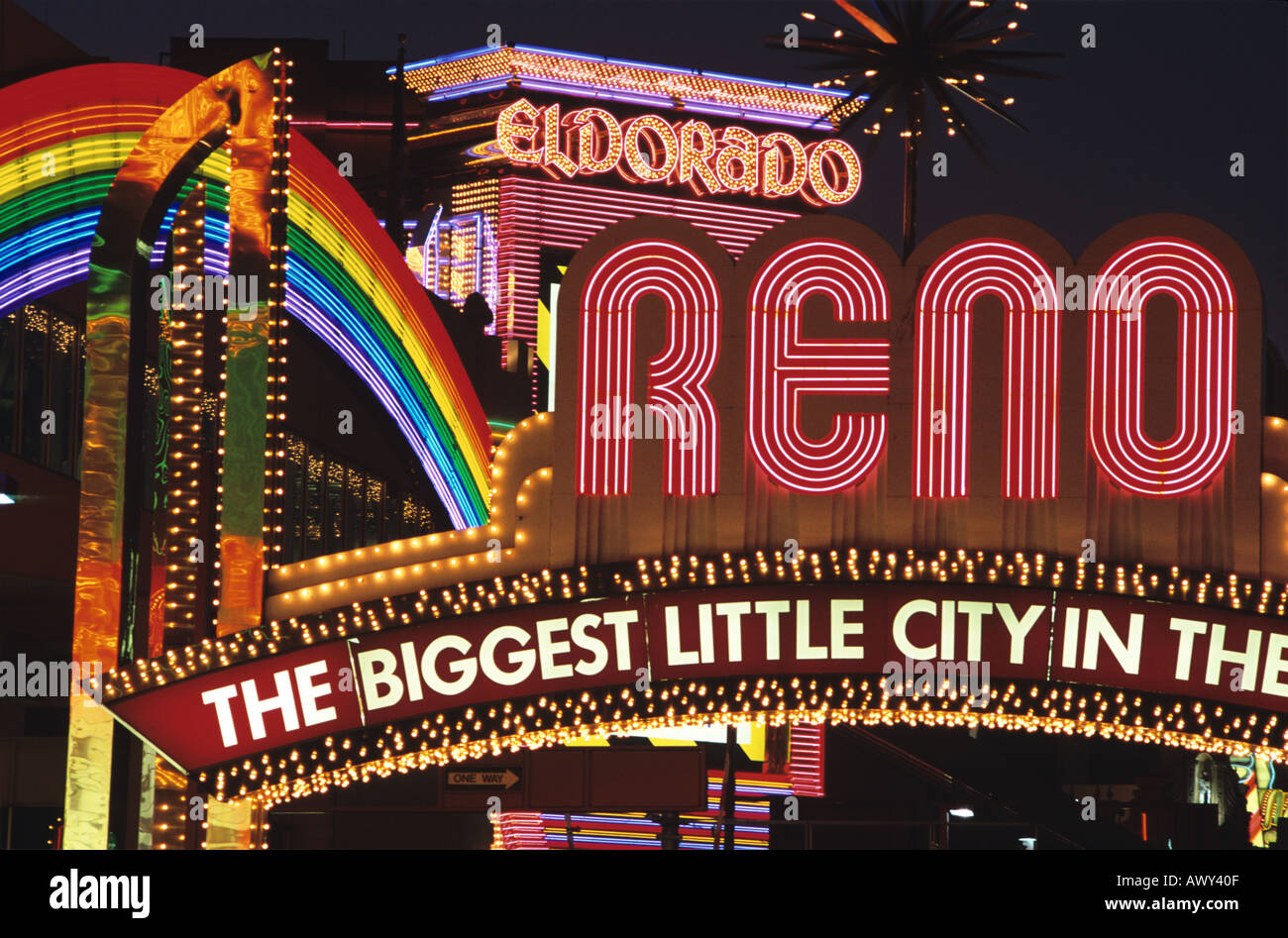 Neon Sign Reno Nevada US USA United States of America Stock Photo Alamy