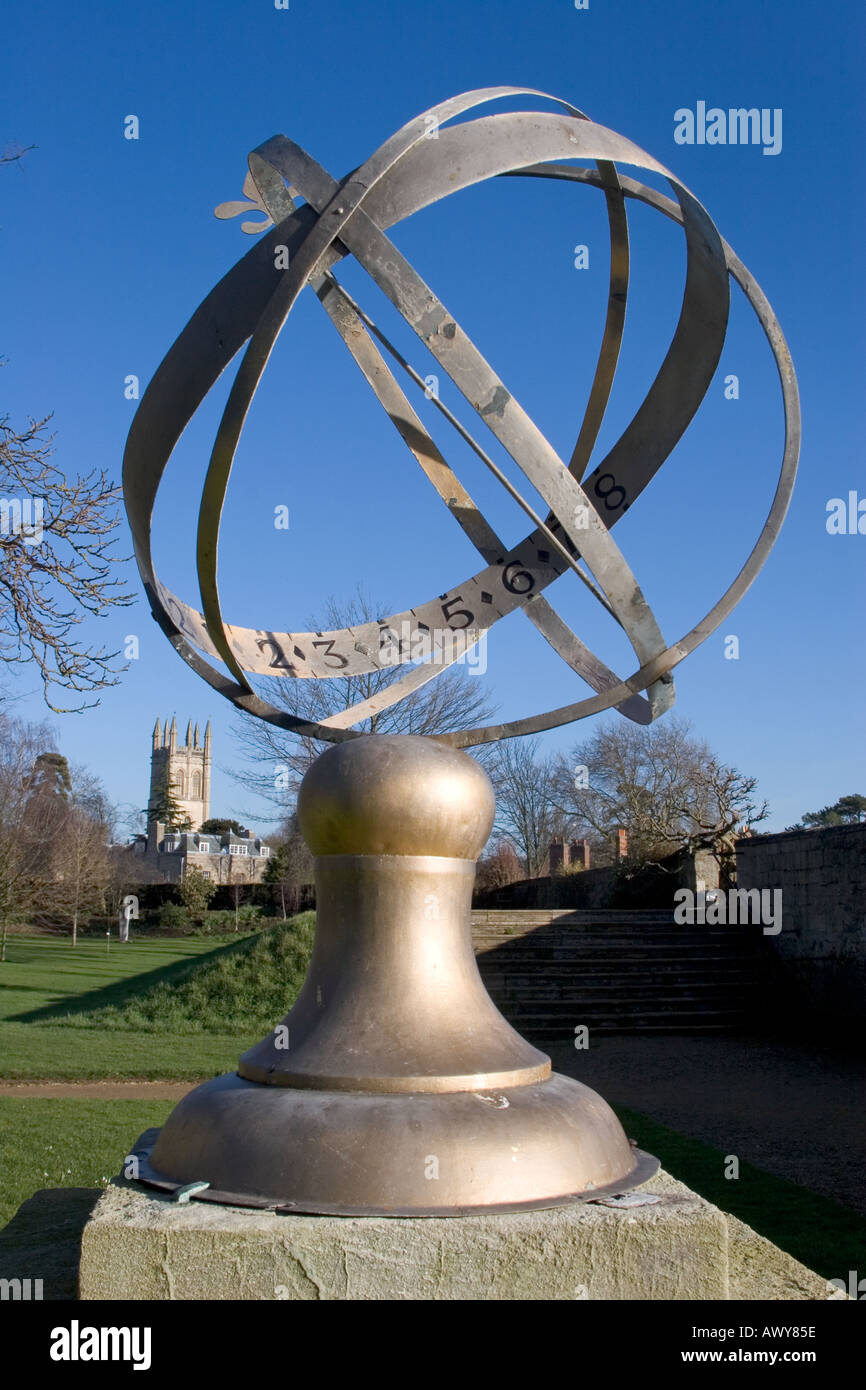 Merton College Sundial Oxford Stock Photo Alamy