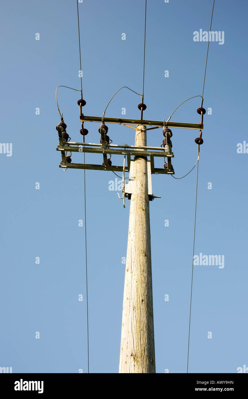 Telephone electric pole wires insulators hi-res stock photography
