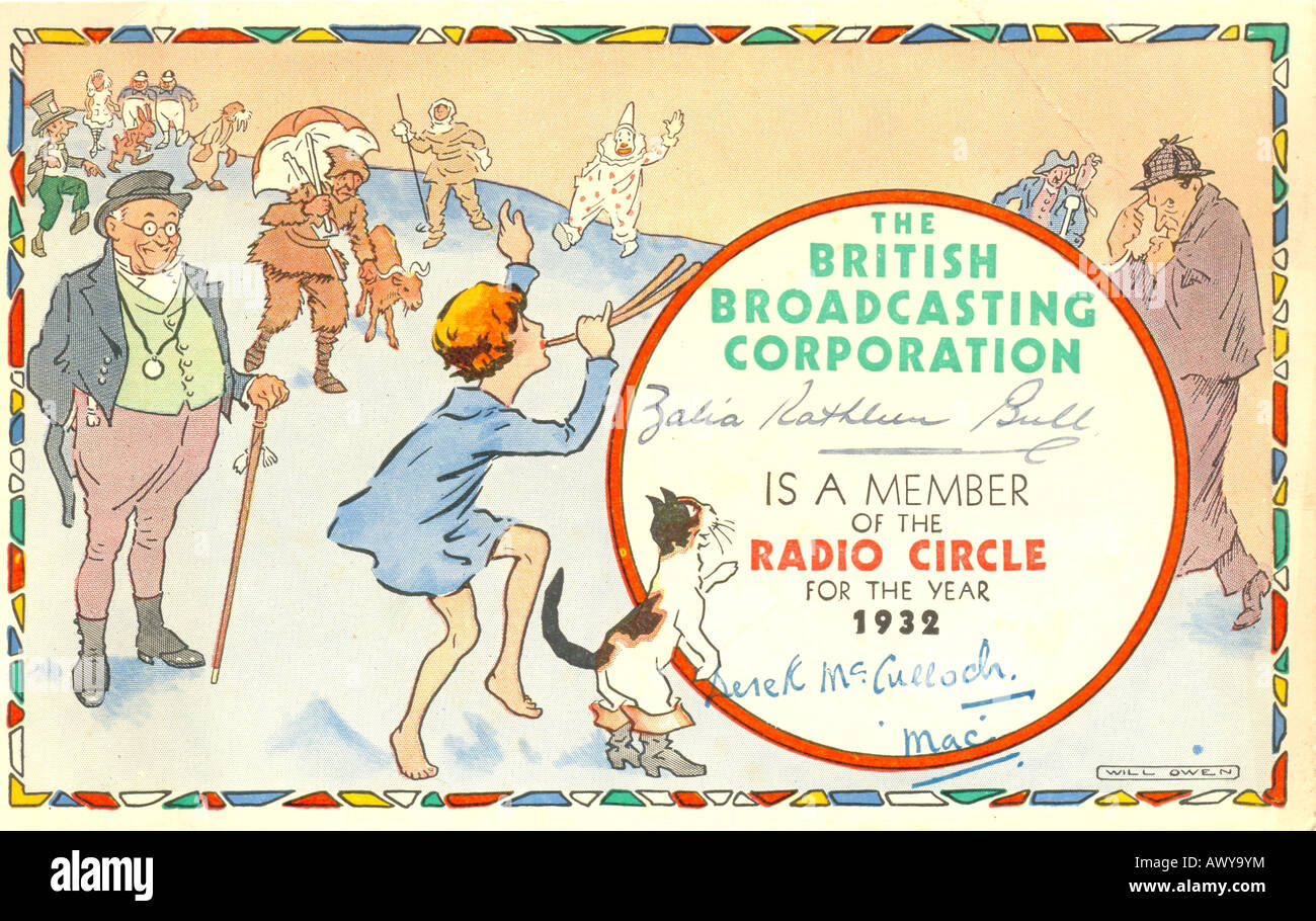 Member's card of the BBC Radio Circle 1932 Stock Photo