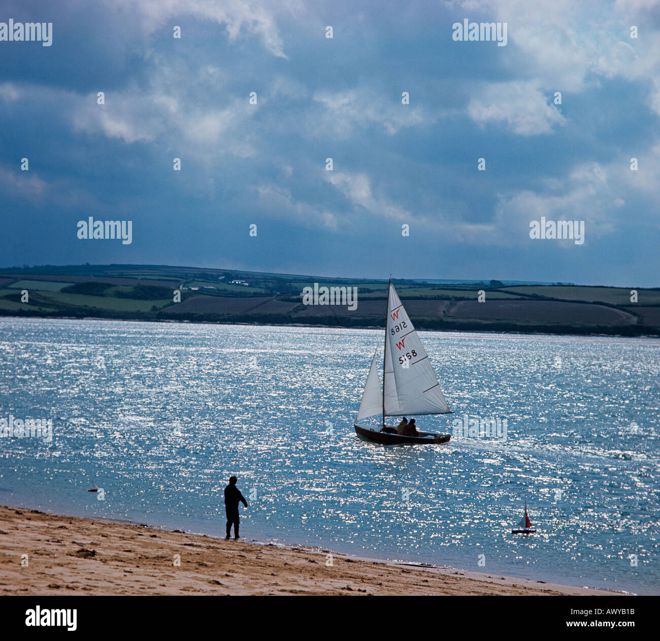 Sailing on the River Camel North Cornwall Stock Photo