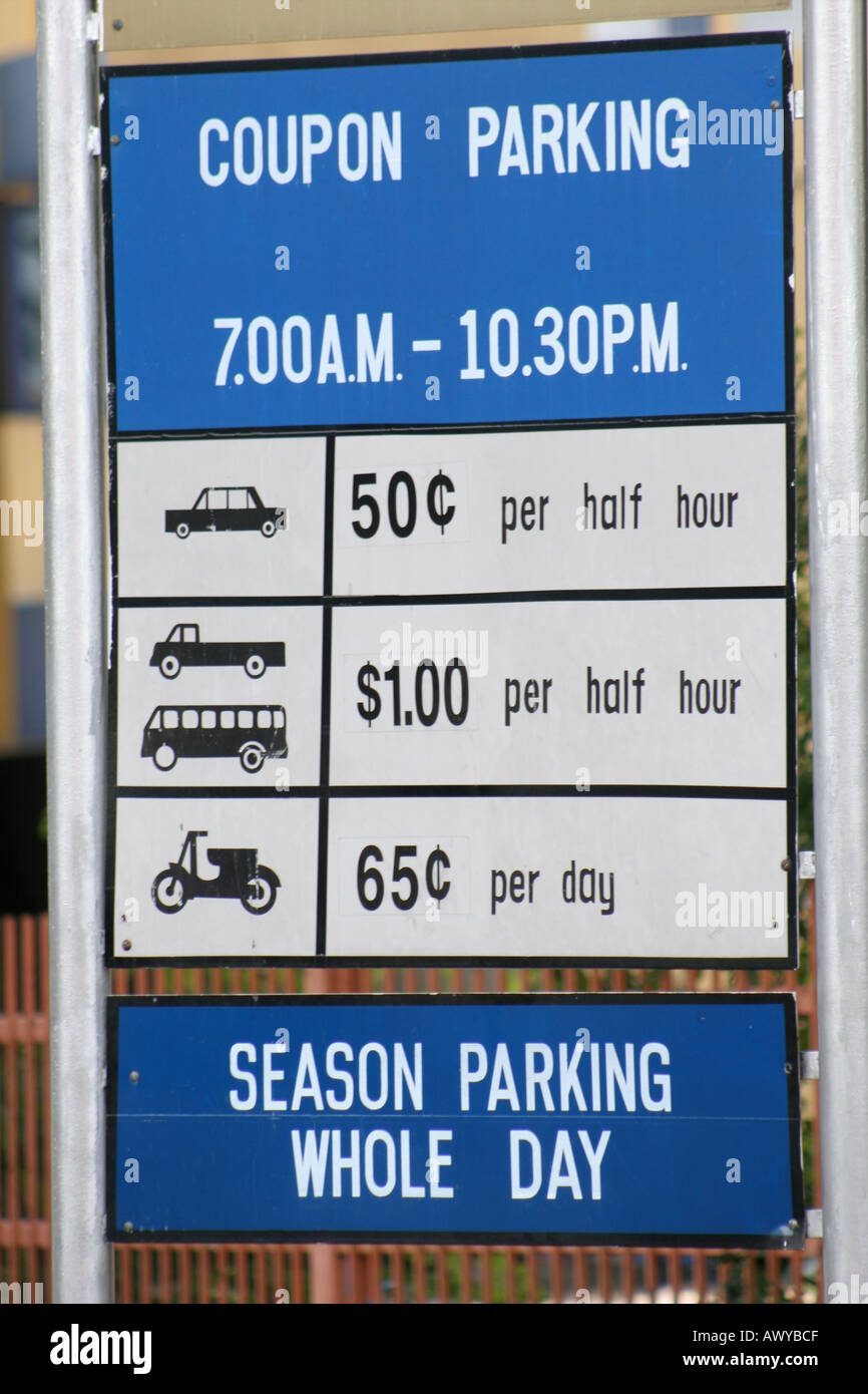 Coupon Parking Sign Singapore Stock Photo