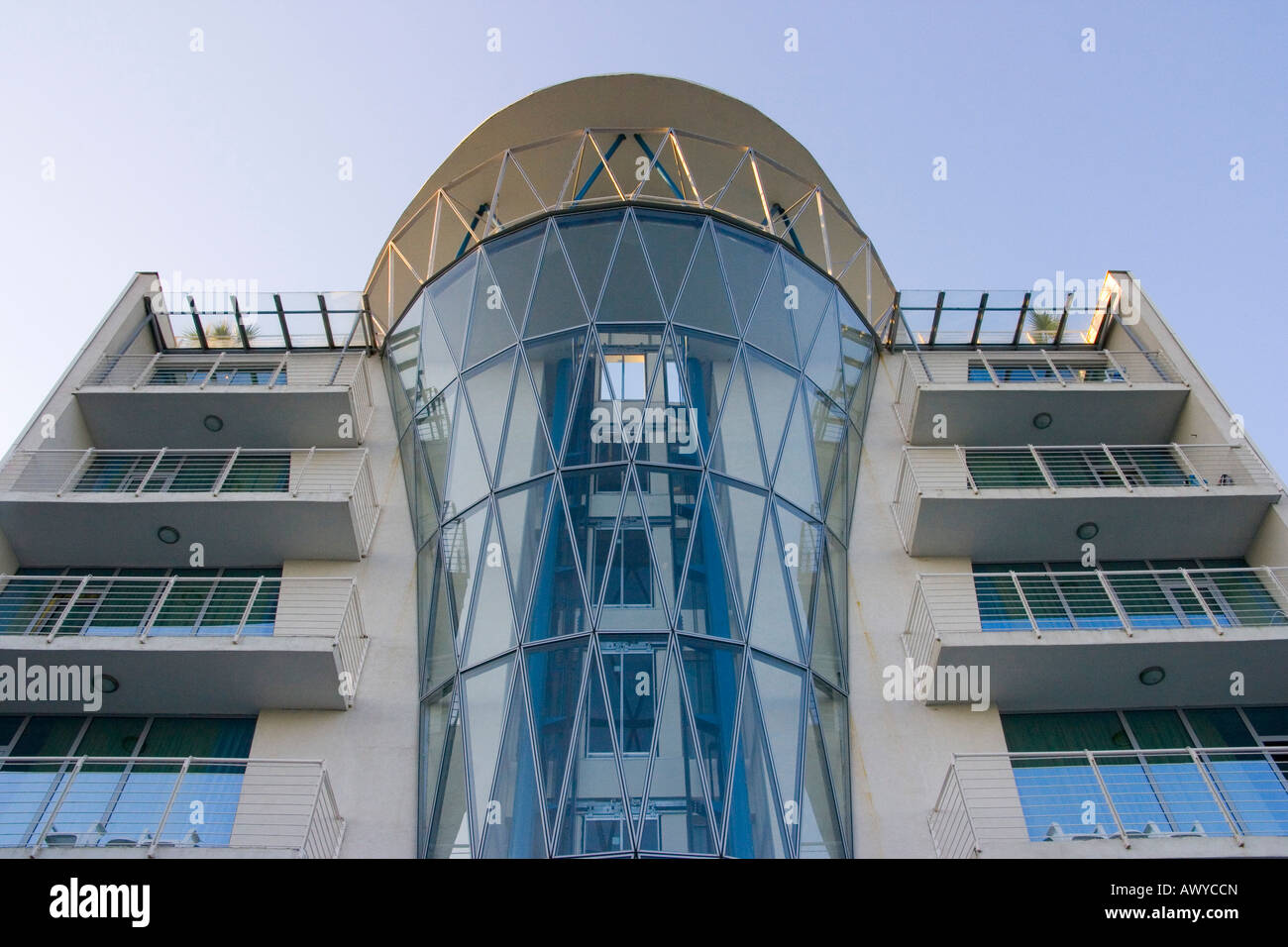 Contemporary glass architecture, Nessebar town, black sea resort ...