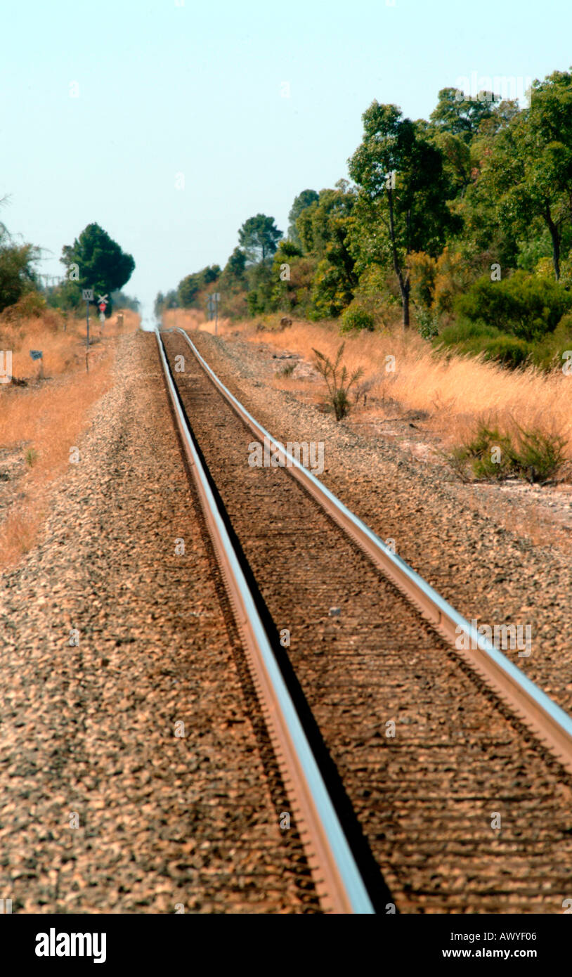 Railway Line Western Australia Stock Photo Alamy