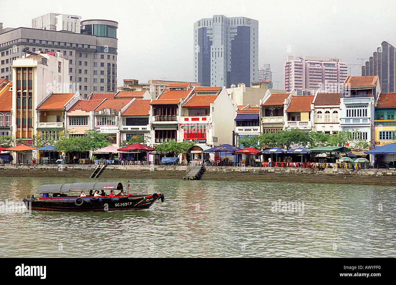 Singapore Boat Quay Stock Photo Alamy