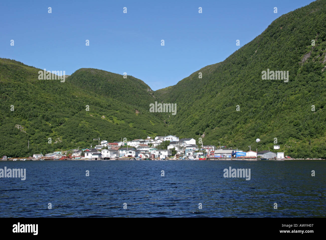 The outport village of Grey River Newfoundland a view from the east