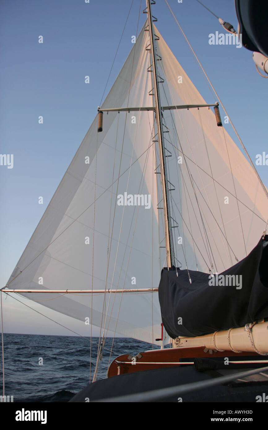 Twin Headsails on Poles Stock Photo