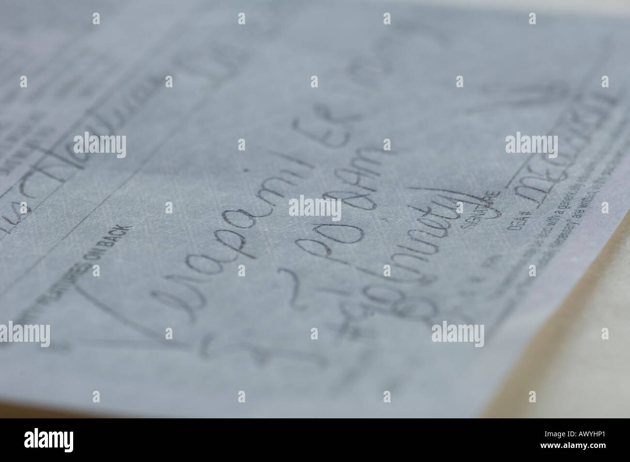 closeup of a medical prescription Stock Photo