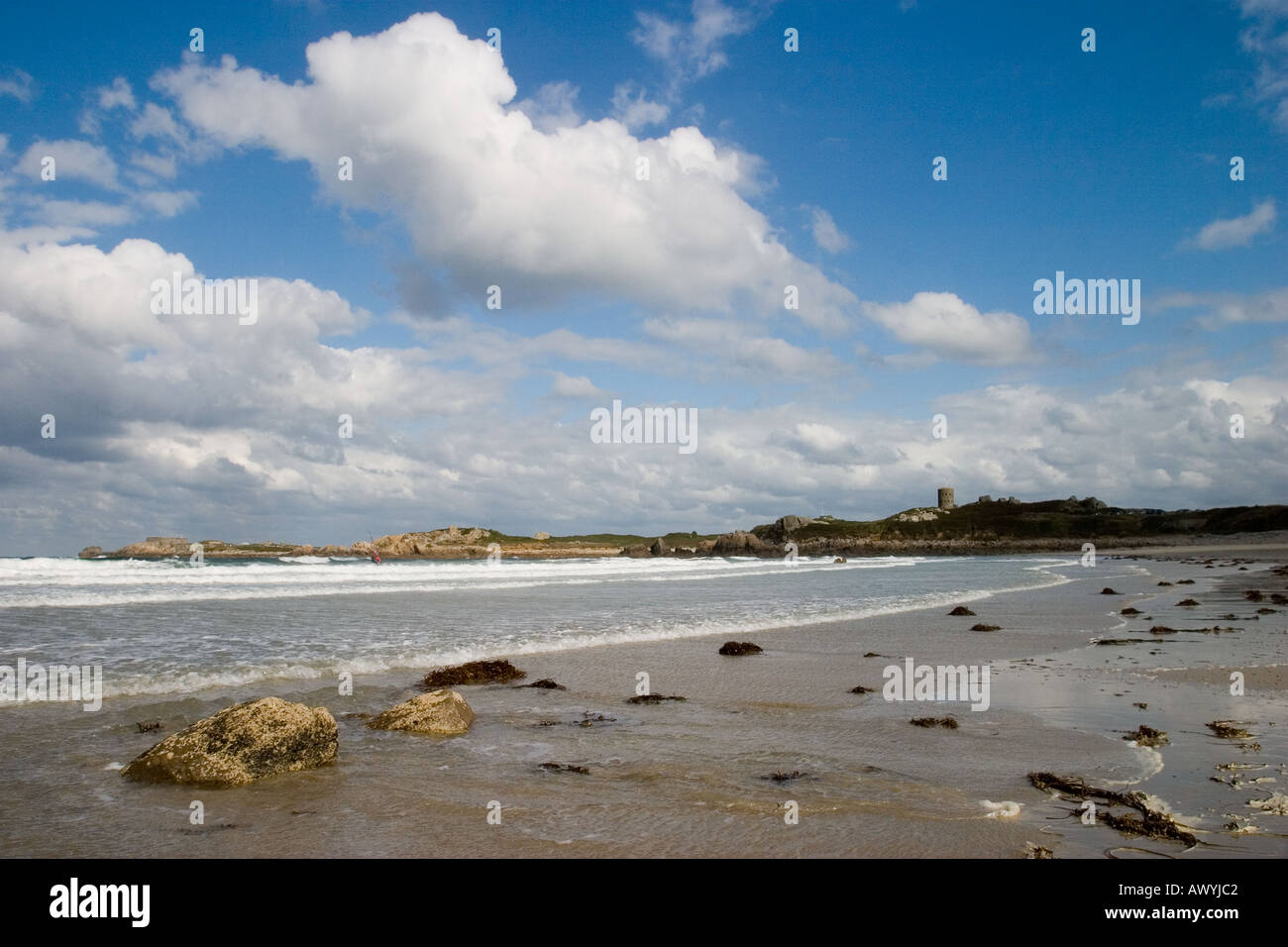 L'Ancresse Bay, Guernsey Stock Photo Alamy