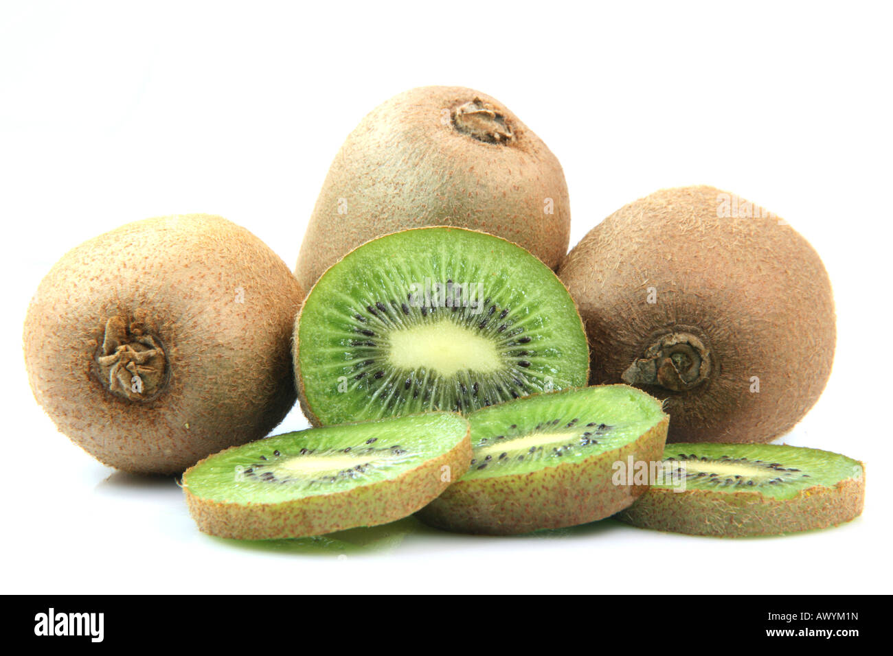 slices and kiwies fruits isolated Stock Photo
