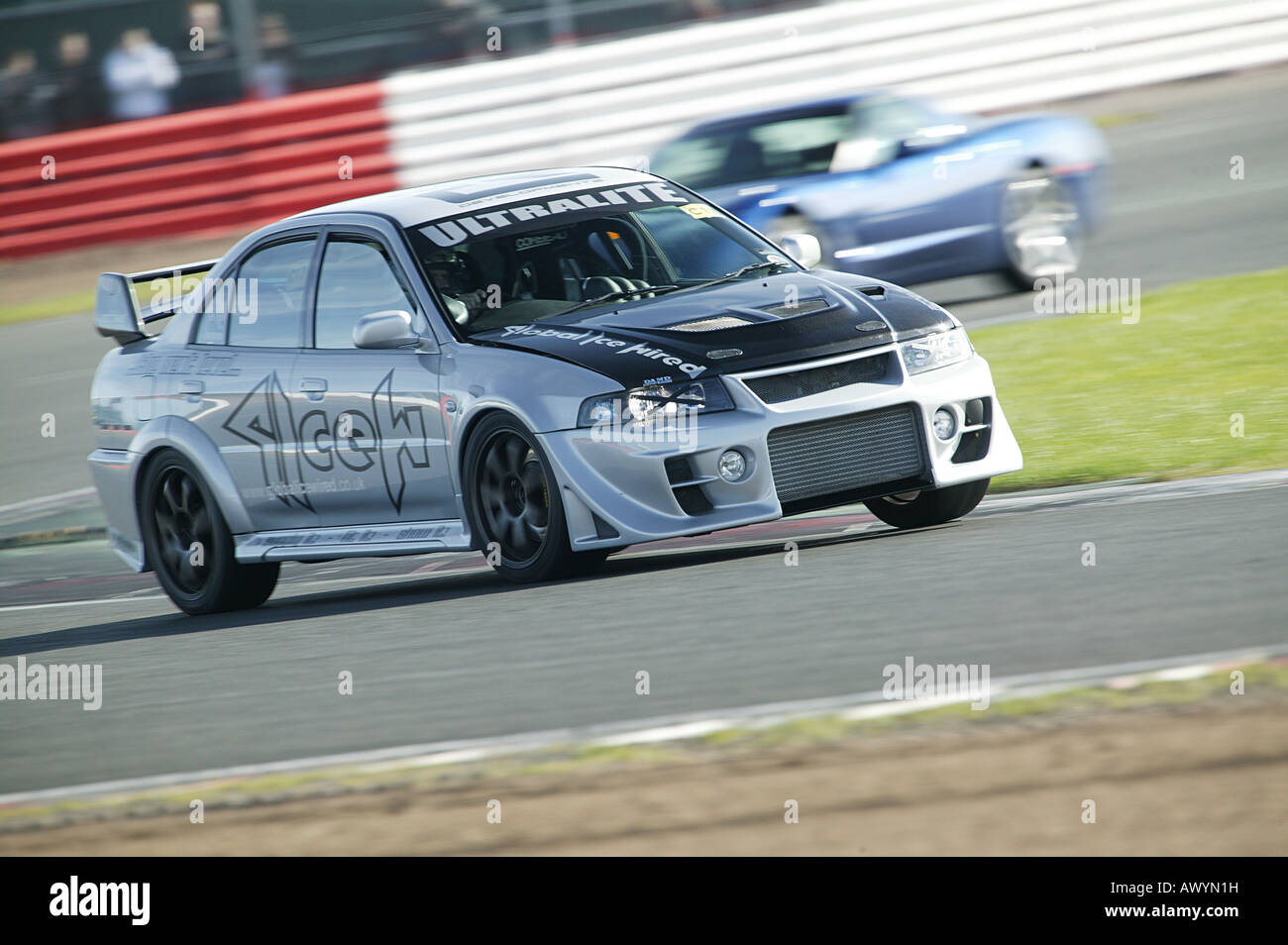 Mitsubishi Evo at Silverstone Stock Photo - Alamy