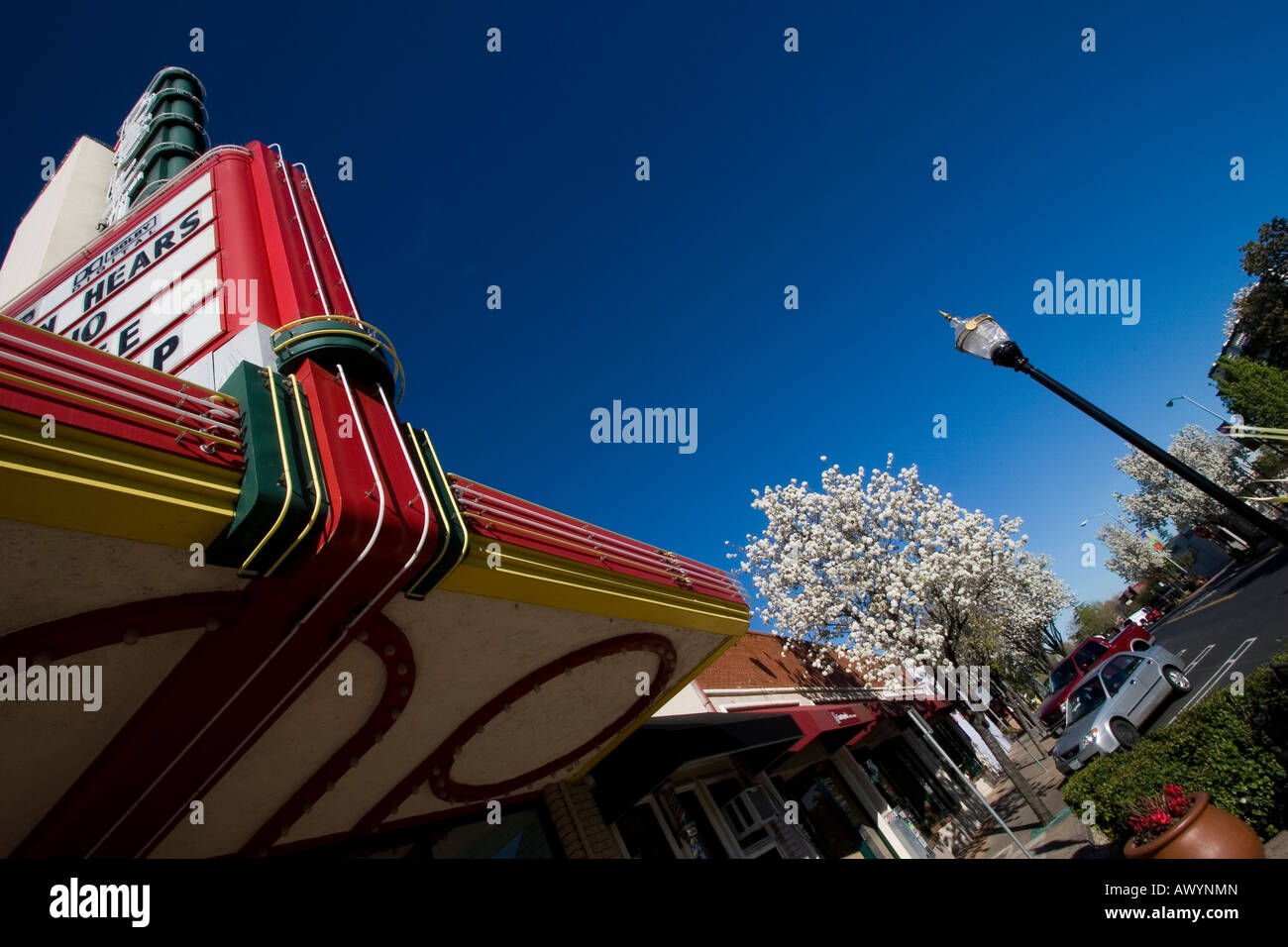 The Delta Theater on First Street in Brentwood, California is shown on