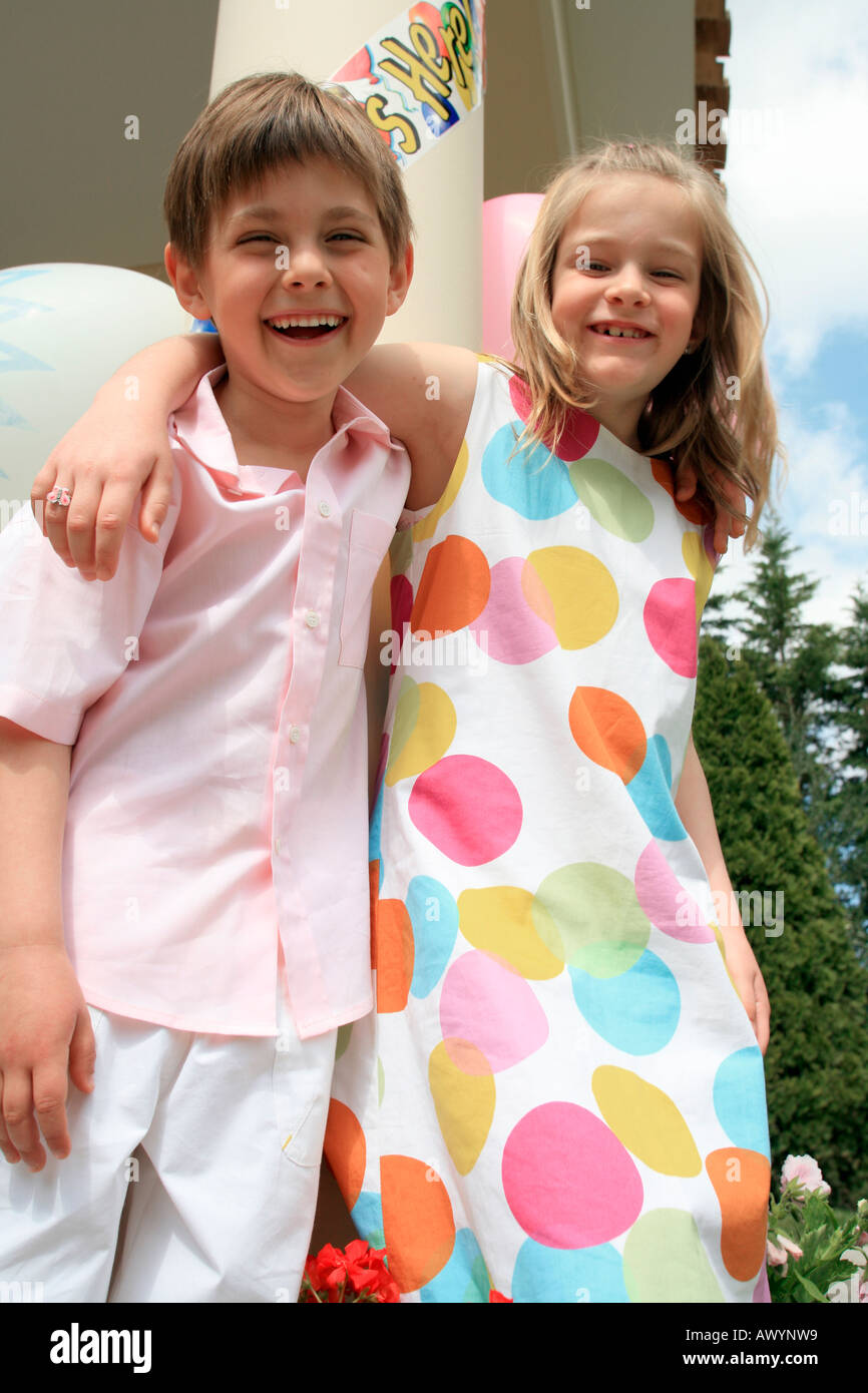 Children s outdoor party Stock Photo Alamy