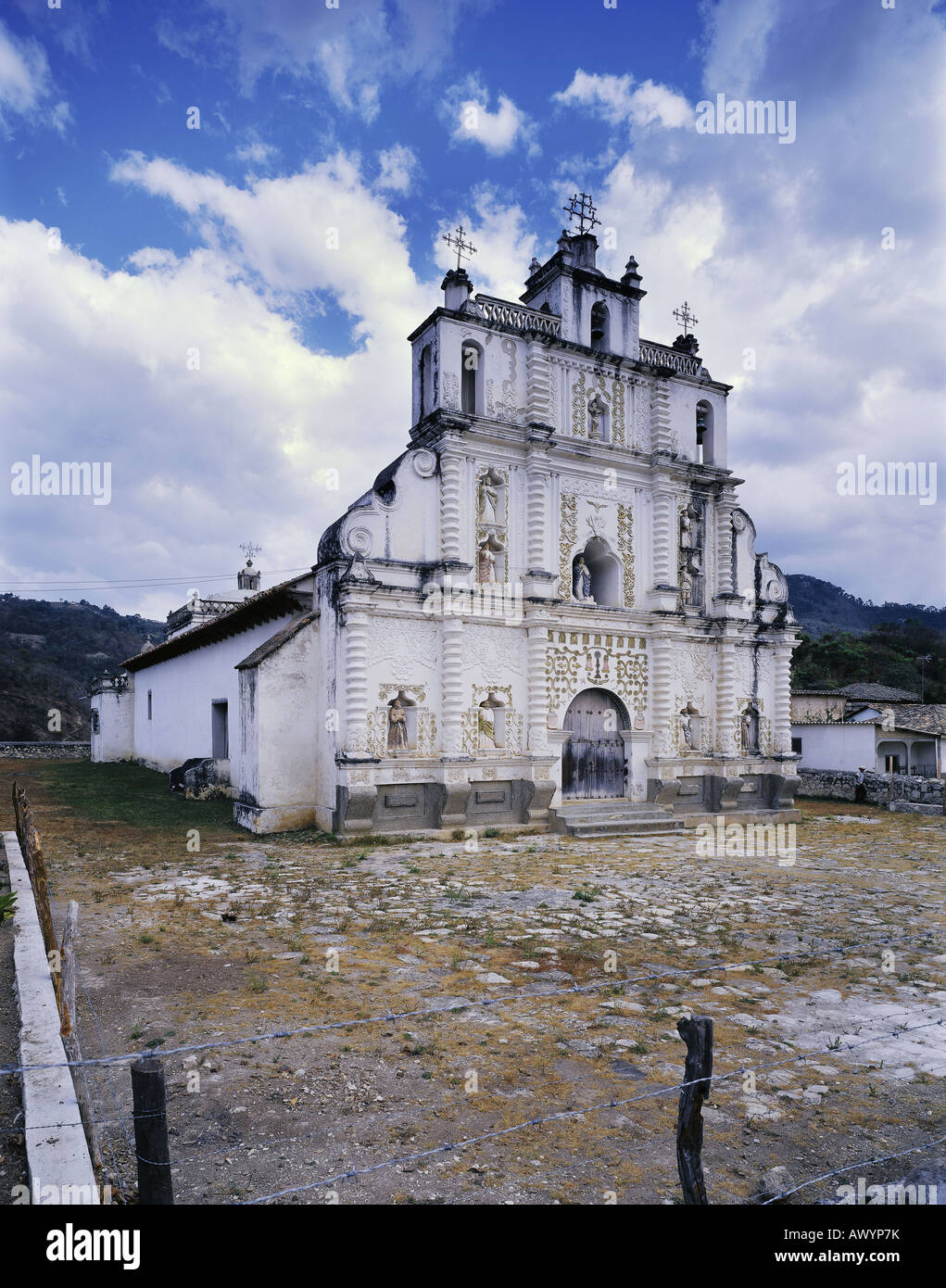 Catholic church built in the 17th century in the village of San Manuel Colohete, Honduras Stock Photo