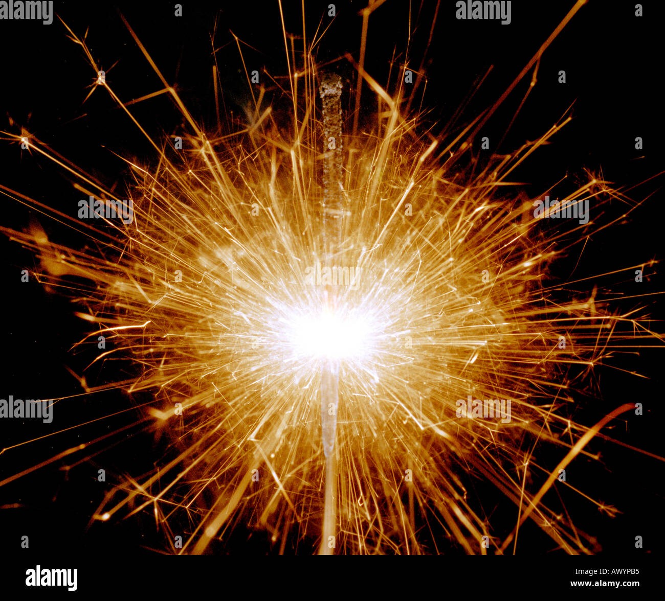 A burning sparkler. Stock Photo