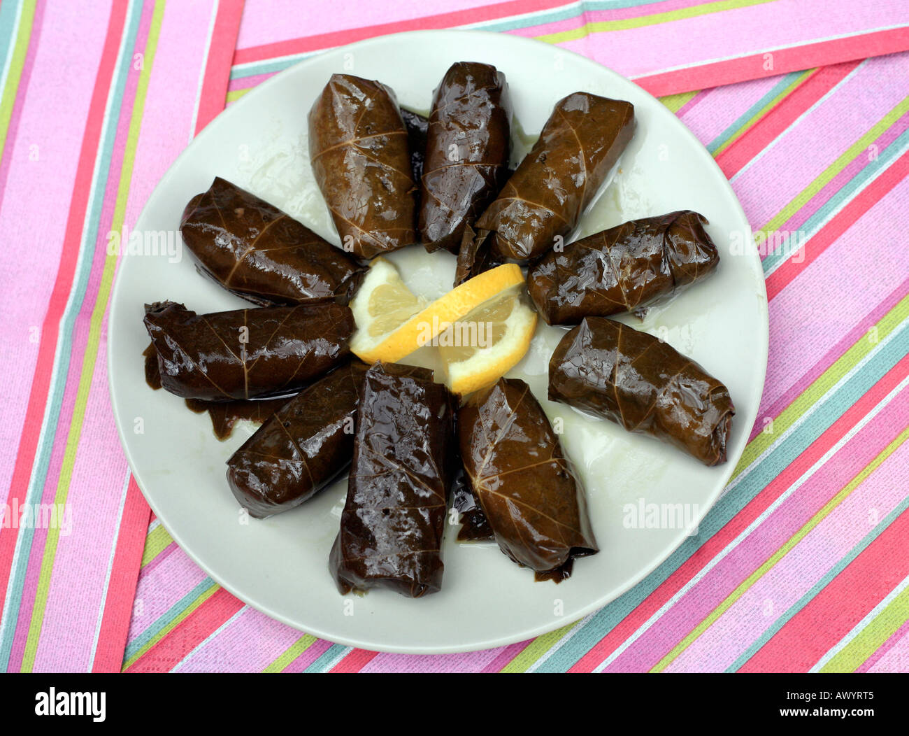 Stuffed vine leaves Stock Photo Alamy