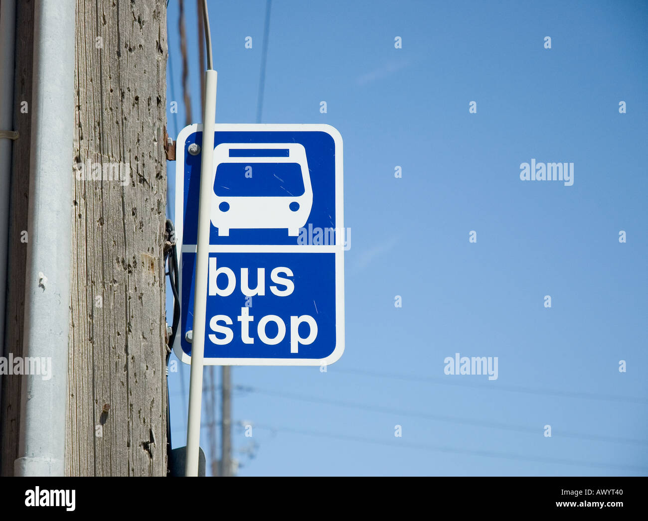 bus stop sign in collingwood, ontario, canada Stock Photo - Alamy