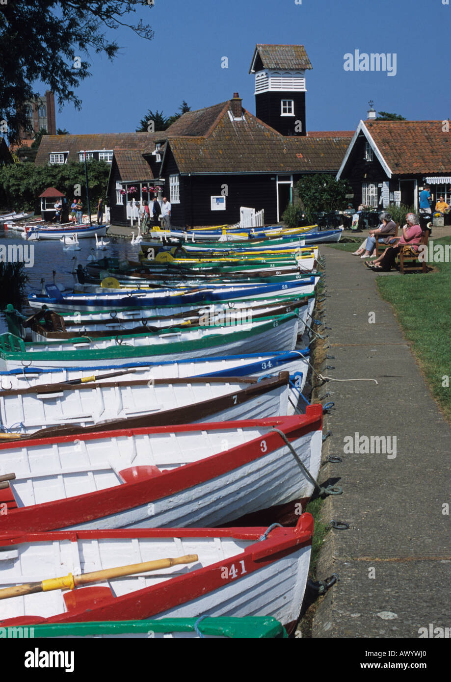 Boats At Thorpeness in Suffolk Uk Stock Photo